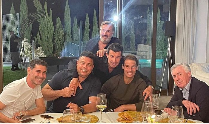 luis figo con ronaldo nazario y rafa nadal 