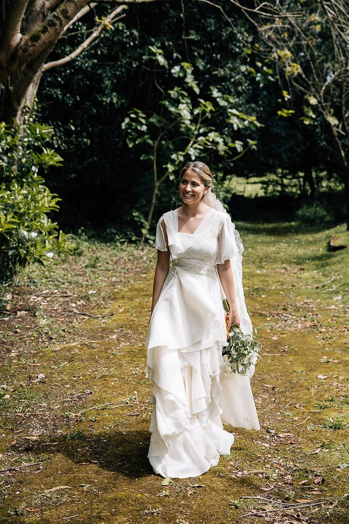 Natalia con vestido de novia de Manuel de Vivar en su boda con Nacho