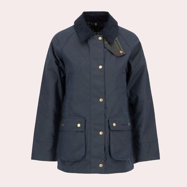 Chaqueta encerada de cuatro bolsillos de Barbour con cuello de cordón tradicional