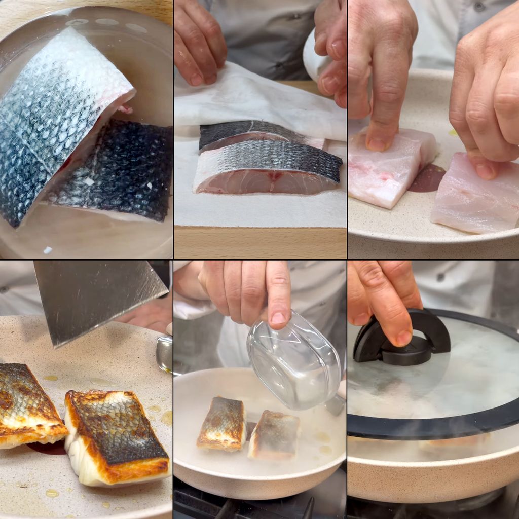 Algunos de los pasos de la preparación del plato.