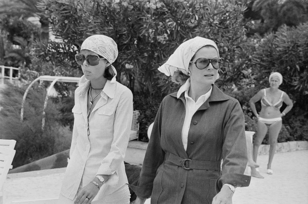 Grace Kelly y Carolina de Mónaco en 1973