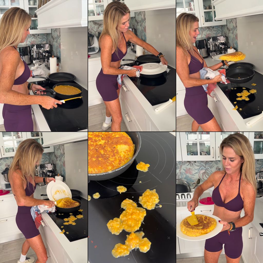 Amelia Bono, en el divertido vídeo que publicó recientemente, mientras elaboraba una toritlla de patatas. 