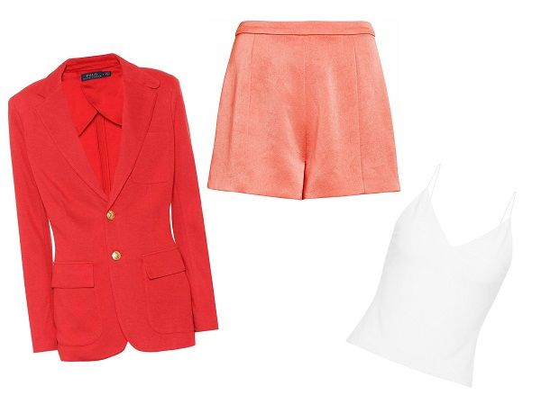 Propuesta de look con blazer, shorts y top