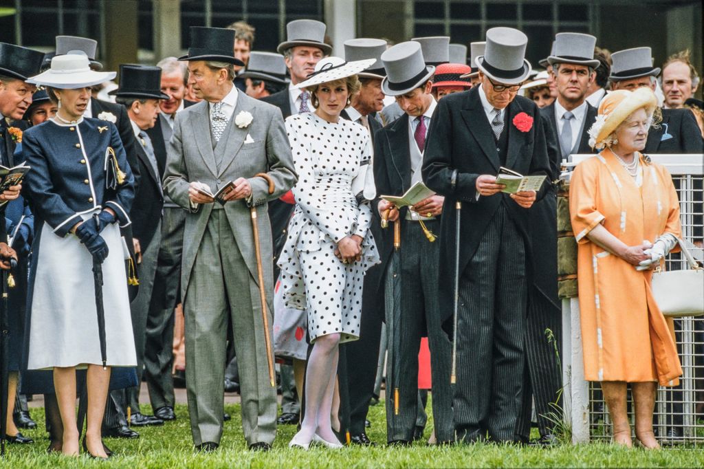 Lady Diana en el Derby de Epsom en junio de 1986