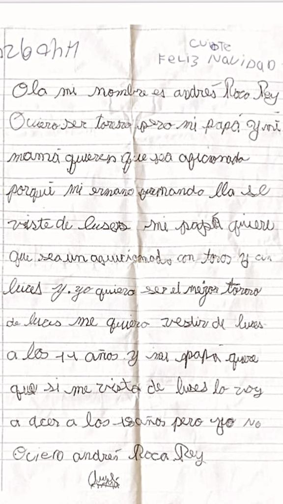 La emotiva carta de Roca Rey siendo niño