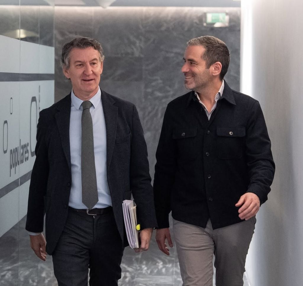 Borja Sémper y Alberto Nuñez Feijóo en Génova