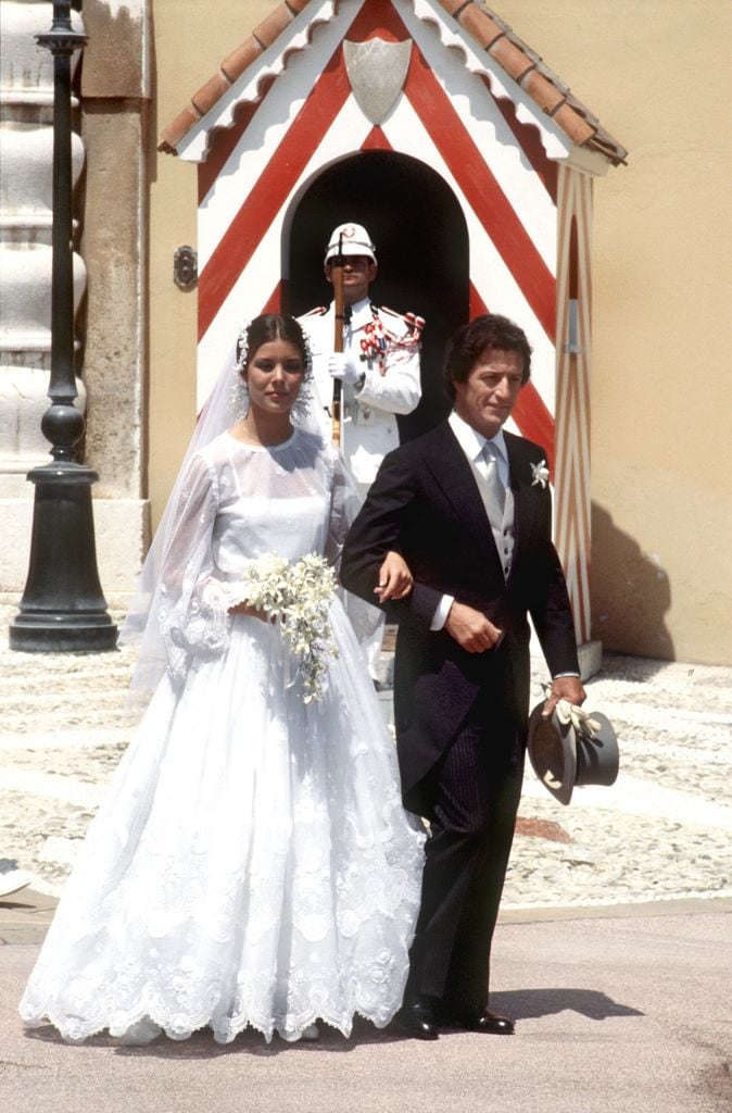 Carolina de Mónaco en su boda con Philippe Junot