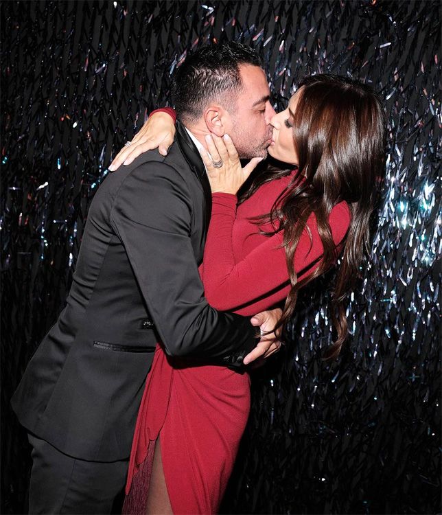 Xavi Hernández y Núria Cunillera, muy románticos