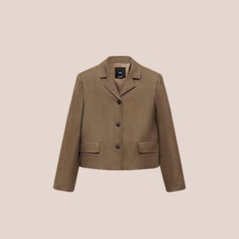 blazer cropped beige