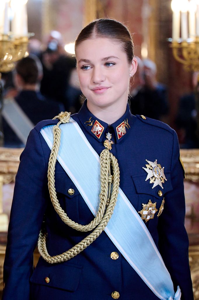 La princesa Leonor de España en una ceremonia en el Palacio Real en Madrid.