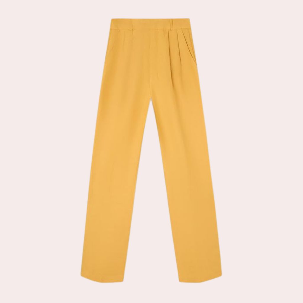 SILBON Pantalón Recto Lino para Mujer
