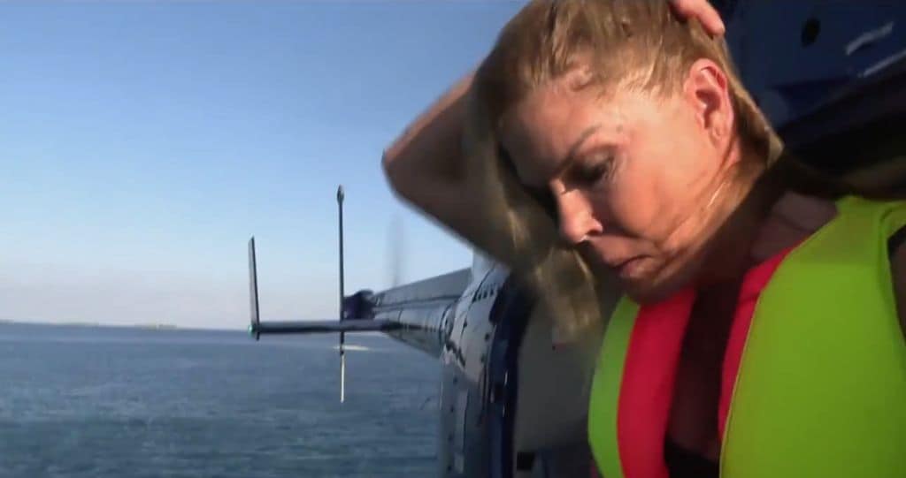 Terelu Campos en su salto desde el helicópetero en Supervivientes 