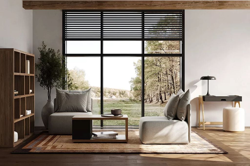 Salón con zona de trabajo integrada