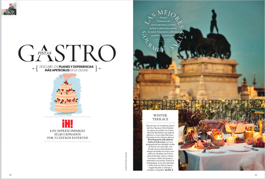 Páginas del número especial de invierno de ¡HOLA! Madrid, ya a la venta en todos los quioscos. Te contamos los mejores planes del invierno y la Navidad en la ciudad: gastro, exposiciones, teatro, restaurantes, escapadas y todo lo que puedas imaginas para los meses de diciembre, enero y febrero