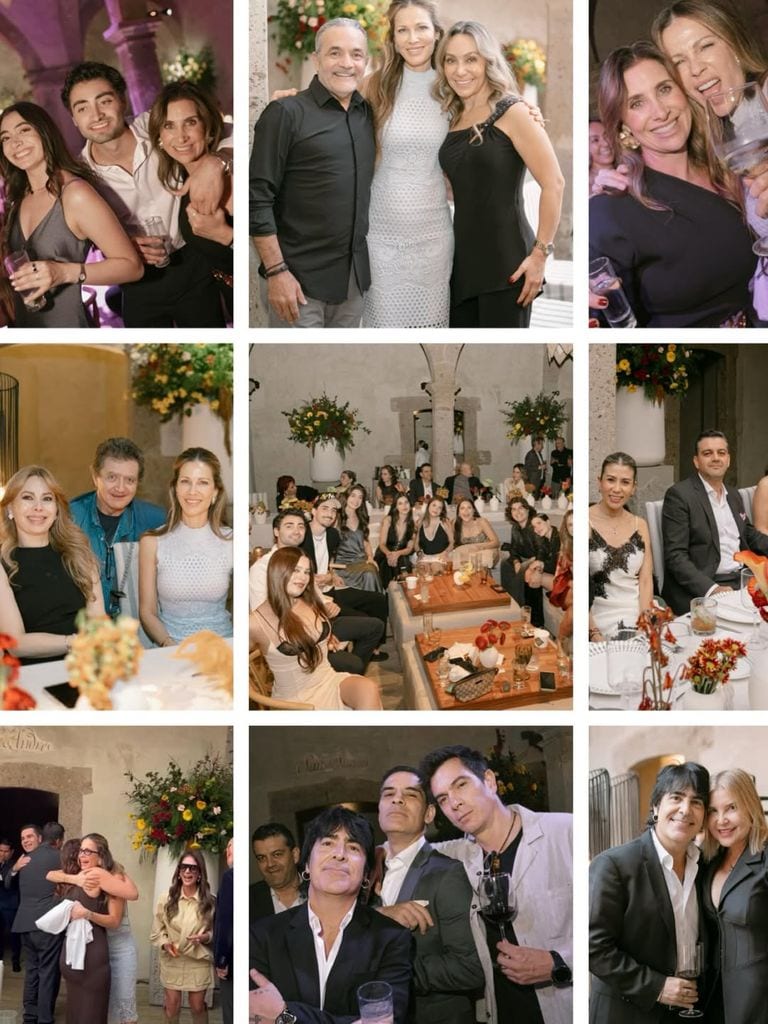 Jaydy Michel con algunos de sus invitados en su fiesta sorpresa de cumpleaños