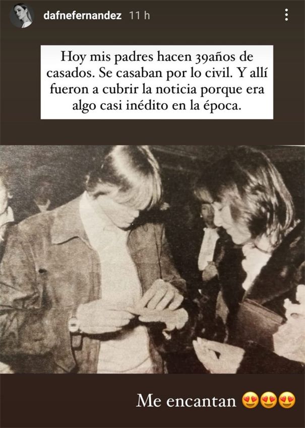 La boda de los padres de Dafne Fernández