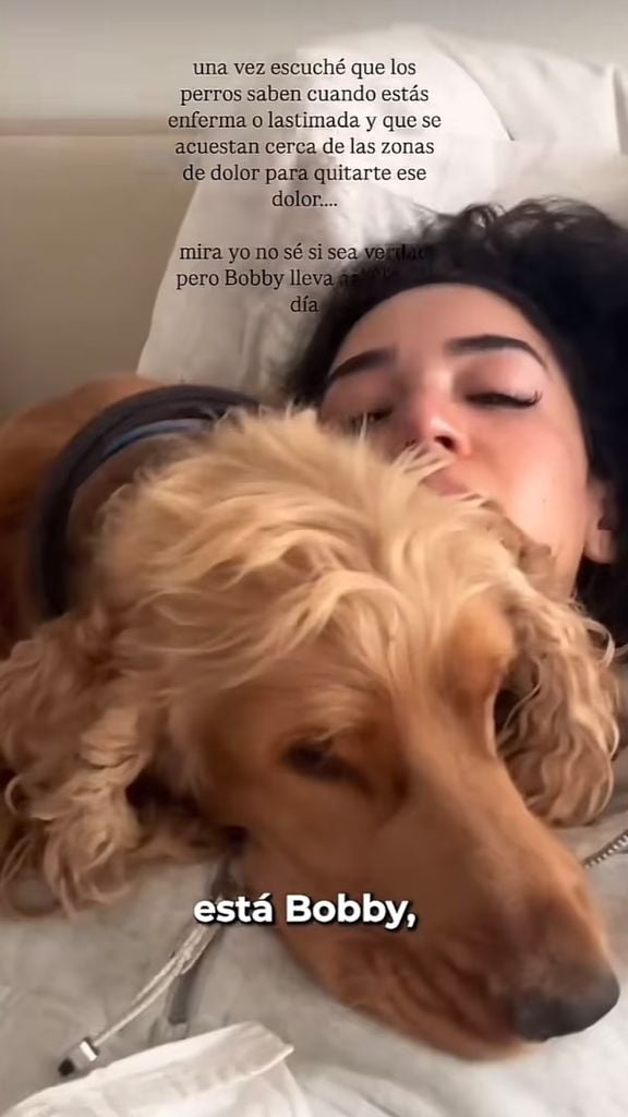Ale reveló que su perrito Bobby ha estado cuidándola