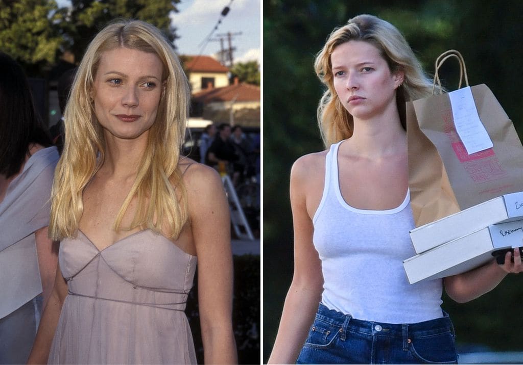 Gwyneth Paltrow (en 1999) y Apple Martin 