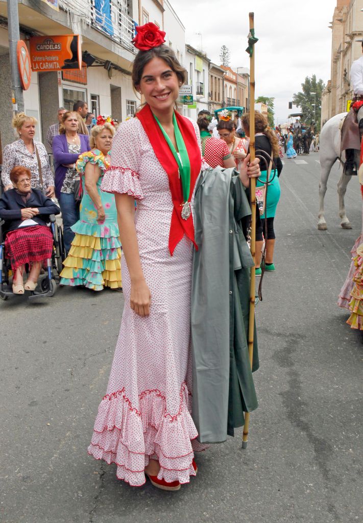 Lourdes Montes en la romería de El Rocío, 2013.