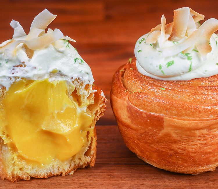 'Cruffin' de crema con merengue