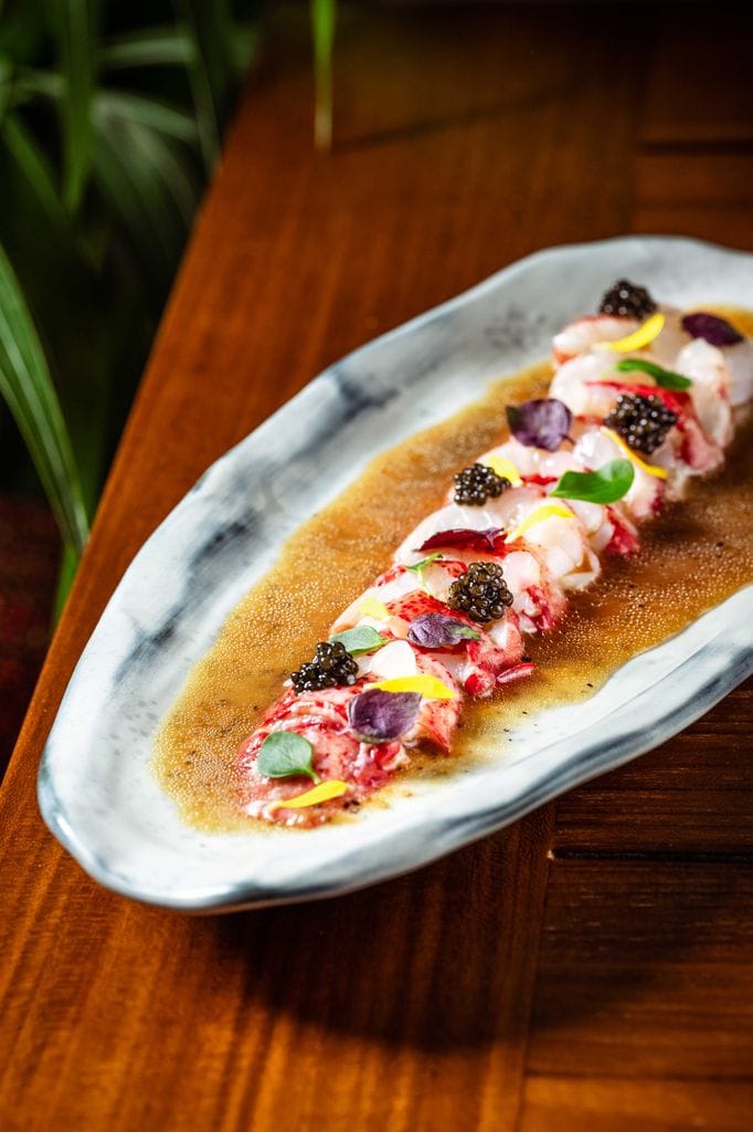 Bogavante asado con mantequilla de shiso