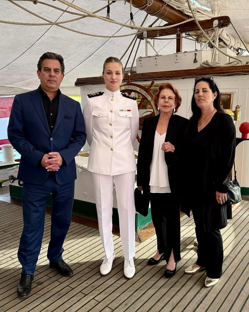 La princesa Leonor con Patricia Llosa y dos de sus tres hijos; Gonzalo y Morgana