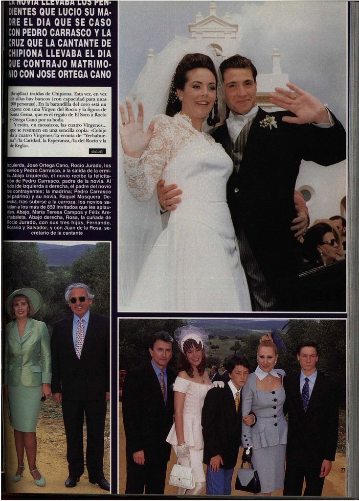 PDF. Reportaje. 31/03/1996. Finca Yerbabuena. Boda de Rocío Carrasco y Antonio David Flores. Hola 2.696 .11 abril 1996