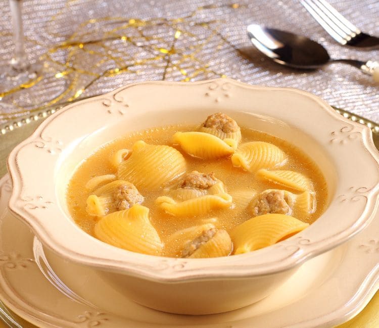 Sopa navideña de 'galets'