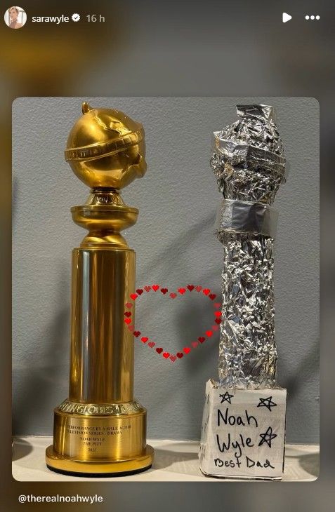 El trofeo improvisado que le hizo la hija de Noah Wyle tras vencer en los Globos de Oro 2026