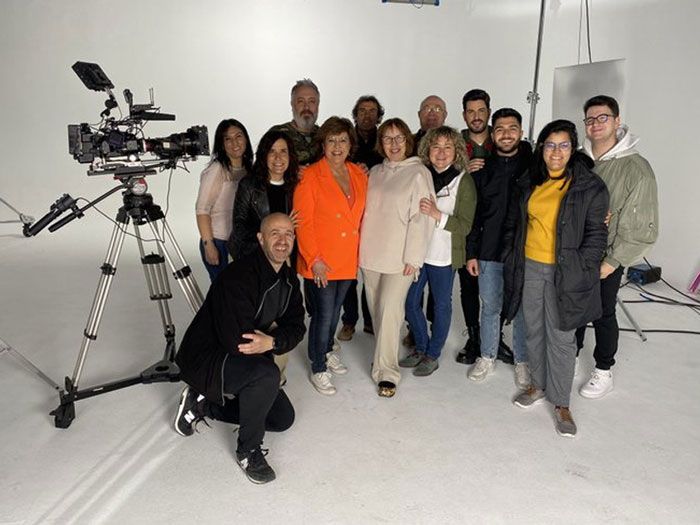 María Escario con sus compañeros de TVE 