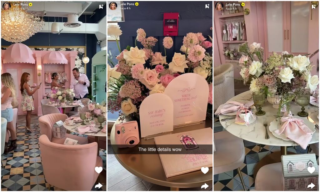 La linda decoración en el baby shower de Lele Pons.