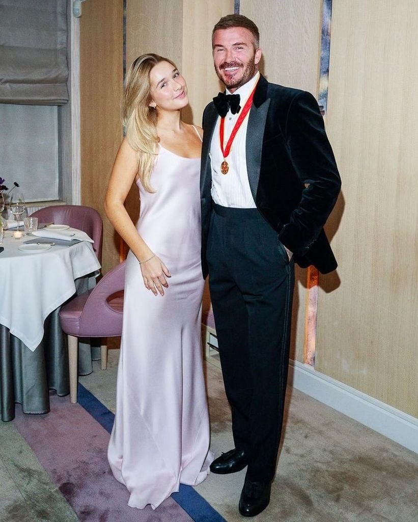 El exfutbolista con su hija Harper, que causó sensación