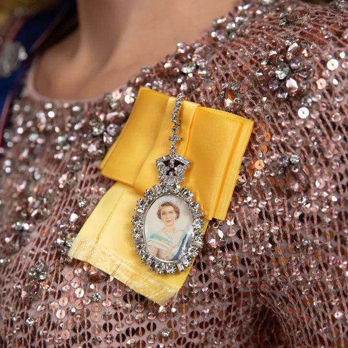 DEtalle del vgestido de Kate Middleton en el museo de Cera Madame Tussauds de Londres 