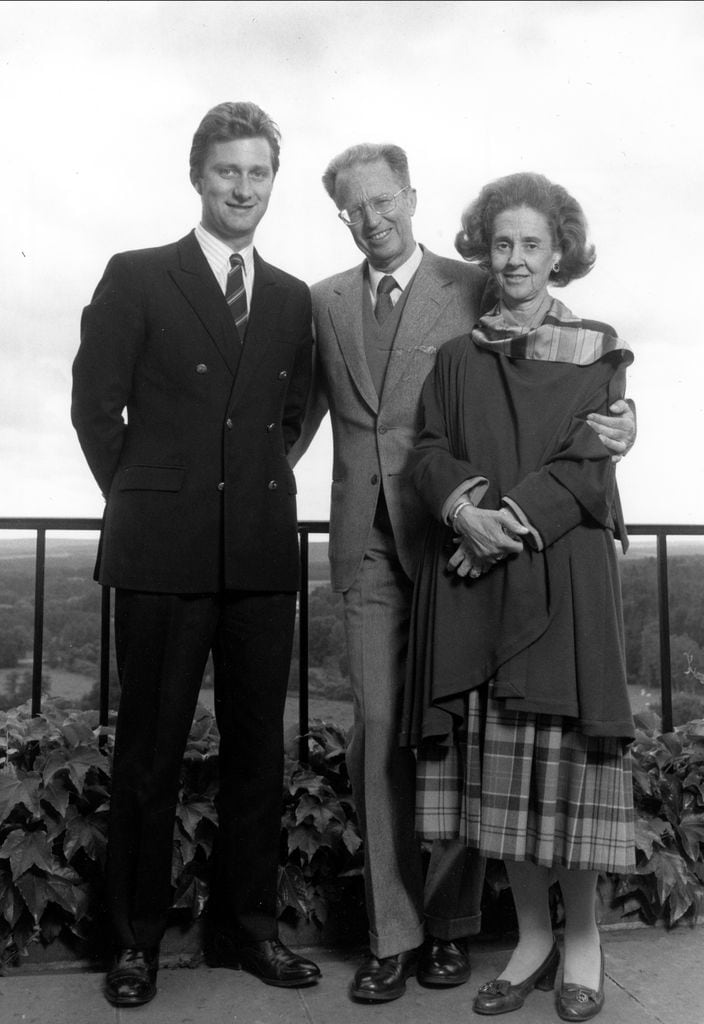Imagen tomada durante el verano de 1990 en Bélgica, los reyes Balduino y Fabiola con su sobrino, el entonces príncipe Felipe
