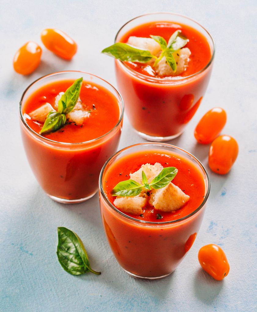 Vasitos de gazpacho.