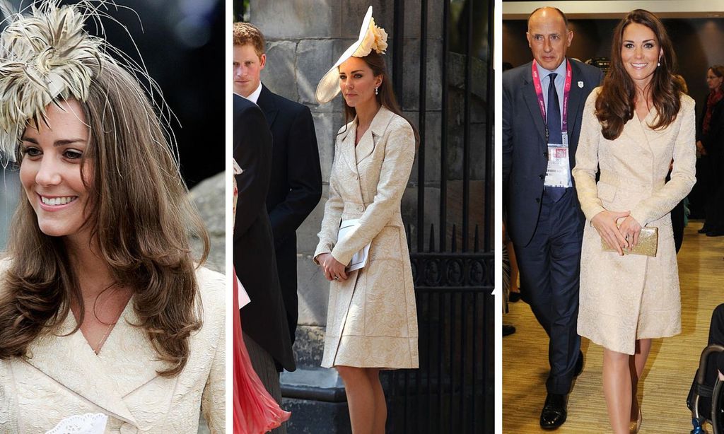 kate middleton en coat dress color crema de jane troughton en 2006 2011 y 2012