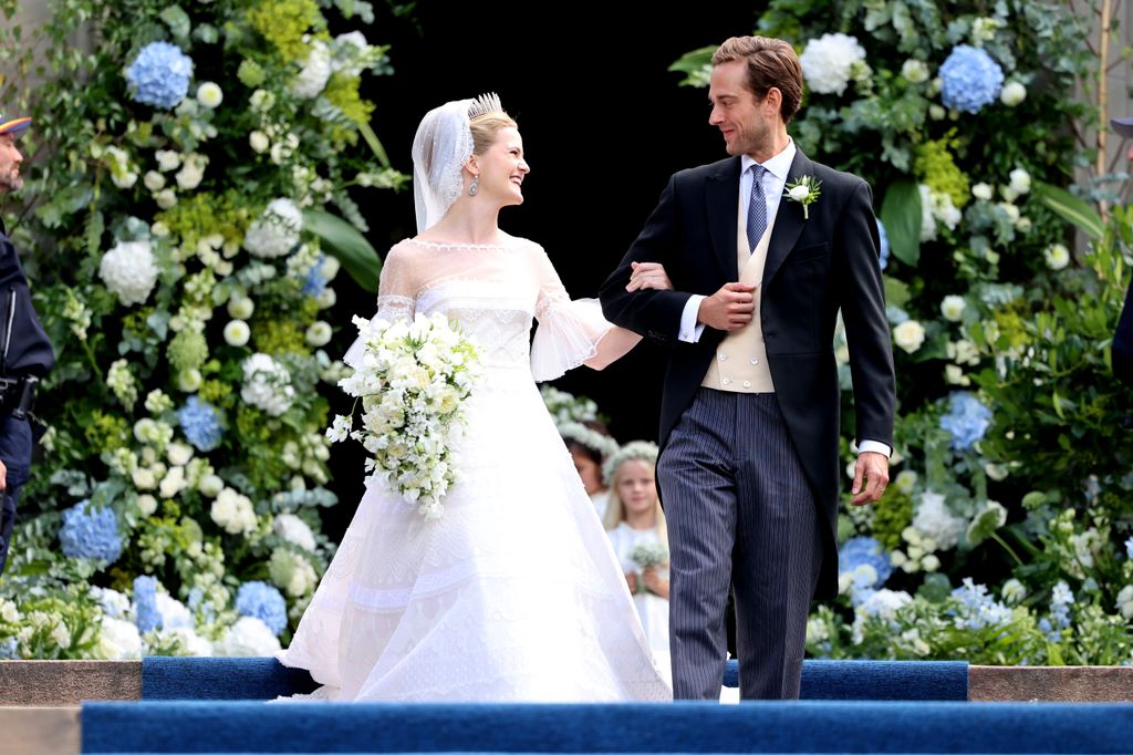 La princesa María Carolina de Liechtenstein con su marido Leopoldo Maduro Vollmer en el día de su boda 