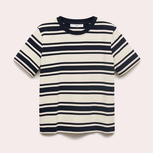 Camiseta algodón cuello contraste