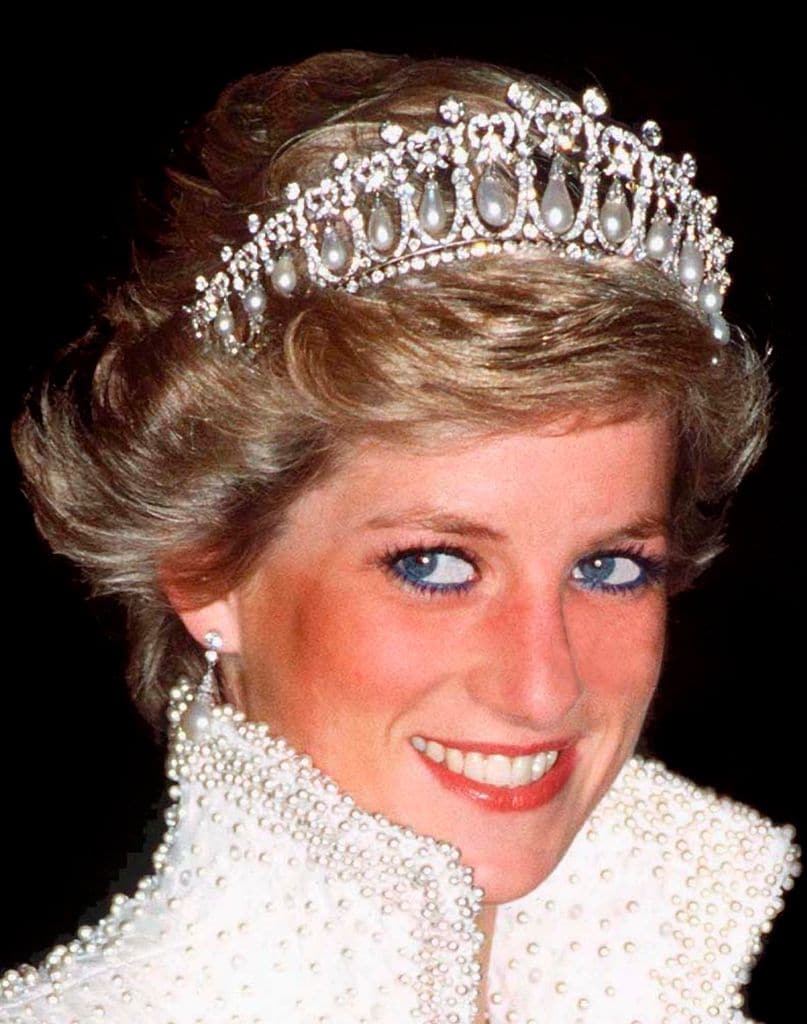 La princesa Diana de Gales con delineador azul.