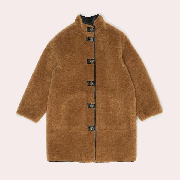 Abrigo de mujer reversible pelo