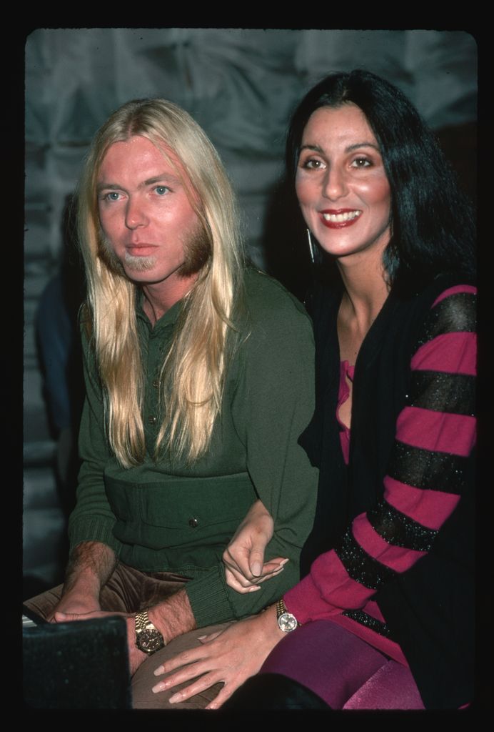 Cher y su marido Gregg Allman, cantante de Allman Brothers.