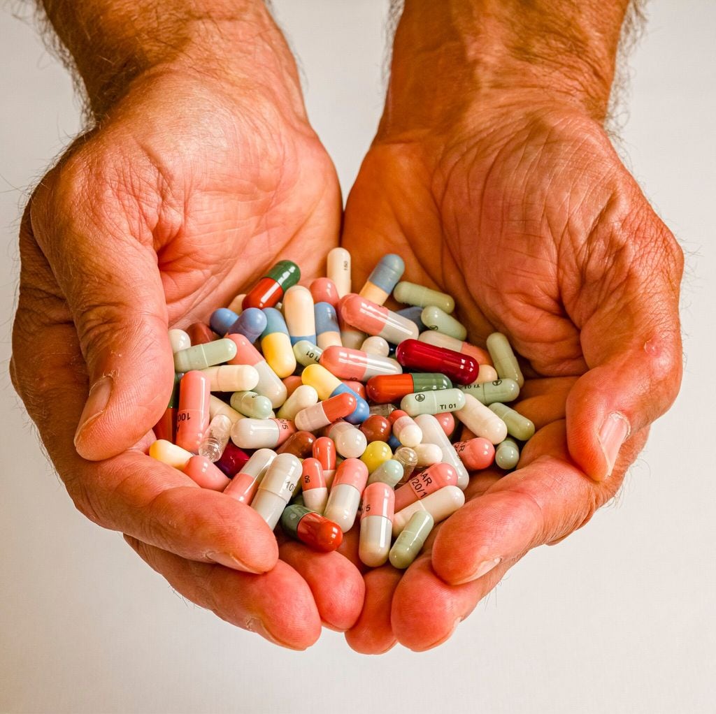In this photo illustration a pair of male hands, cupped as a