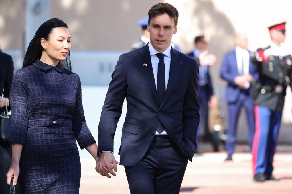 Louis Ducruet junto a su esposa, Marie Chevallier, durante la visita del Papa León XIV