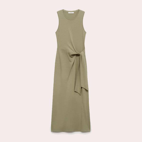 Vestido midi algodón nudo