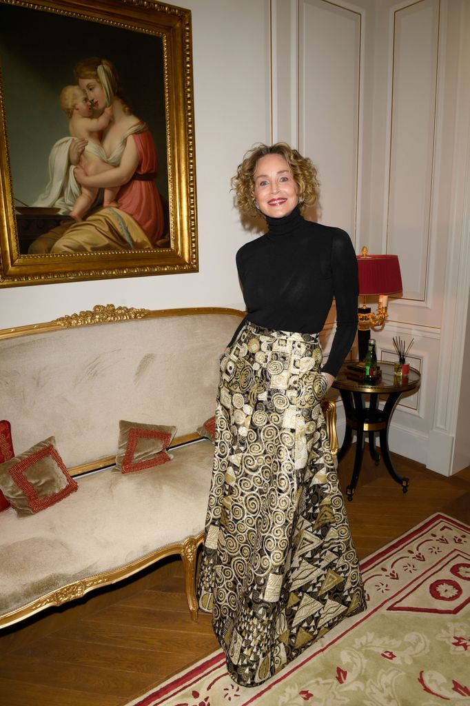 Sharon Stone posando antes del Baile de la Ópera de Viena