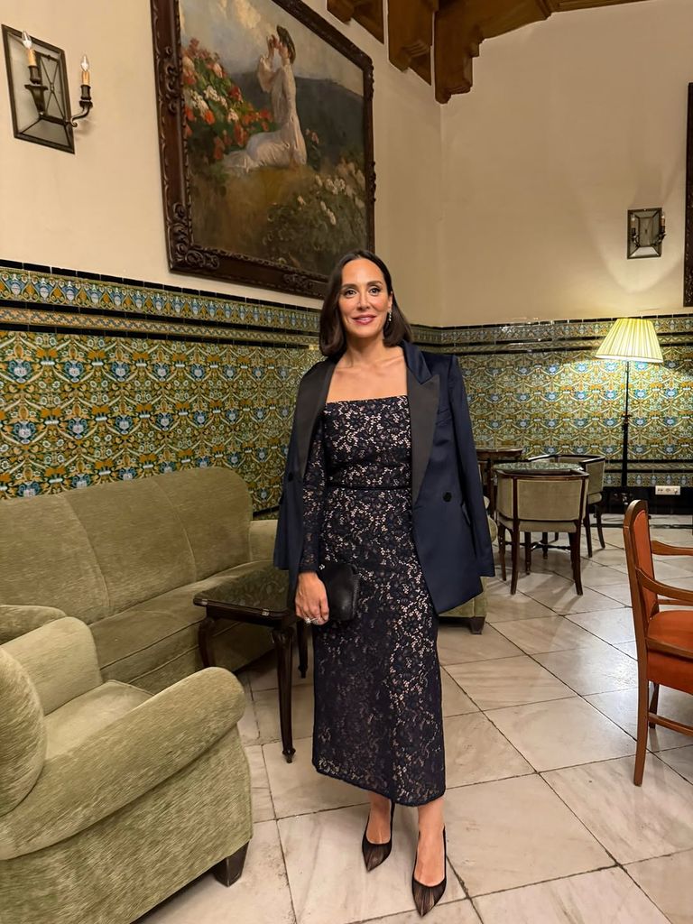 Tamara Falcó en la boda de María Luisa Arróspide y Hugo Hernández-Mancha en Córdoba. 