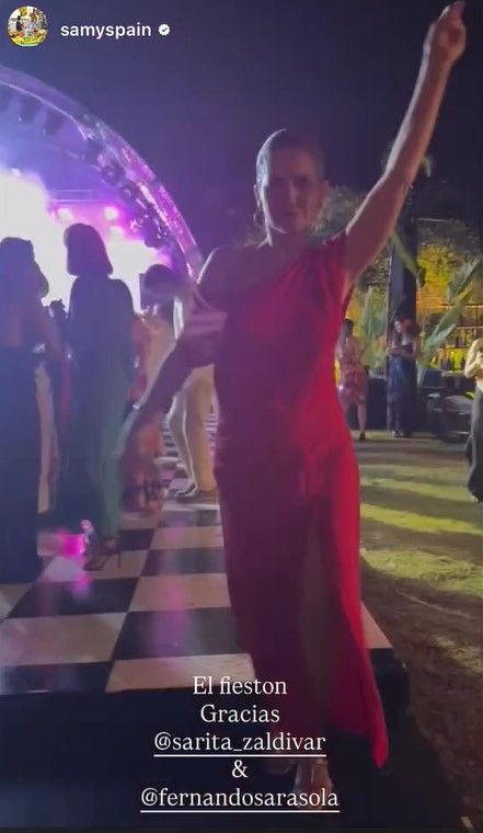 Samantha Vallejo-Nágera se lo pasó en grande en la preboda de sus amigos Gigi y Sara, subiendo un divertido vídeo en redes sociales en el que mostraba sus pasos prohibidos sobre la pista de baile