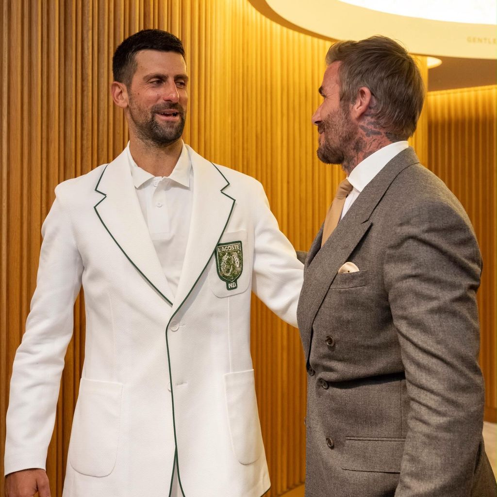Dos grandes del deporte: David Beckham y Novak Djokovic.