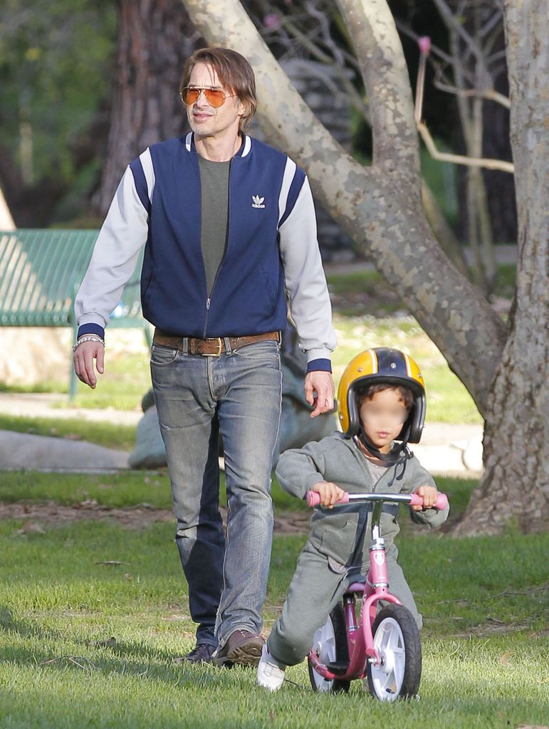 Olivier Martinez con Maceo, cuando tenía tres años