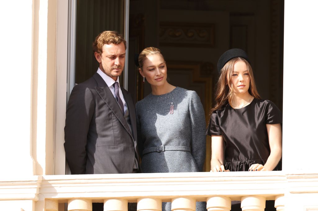 Alejandra de Hannover, junto a su hermano Pierre Casiraghi y su cuñada, Beatrice Borromeo en el Día de la Fiesta Nacional